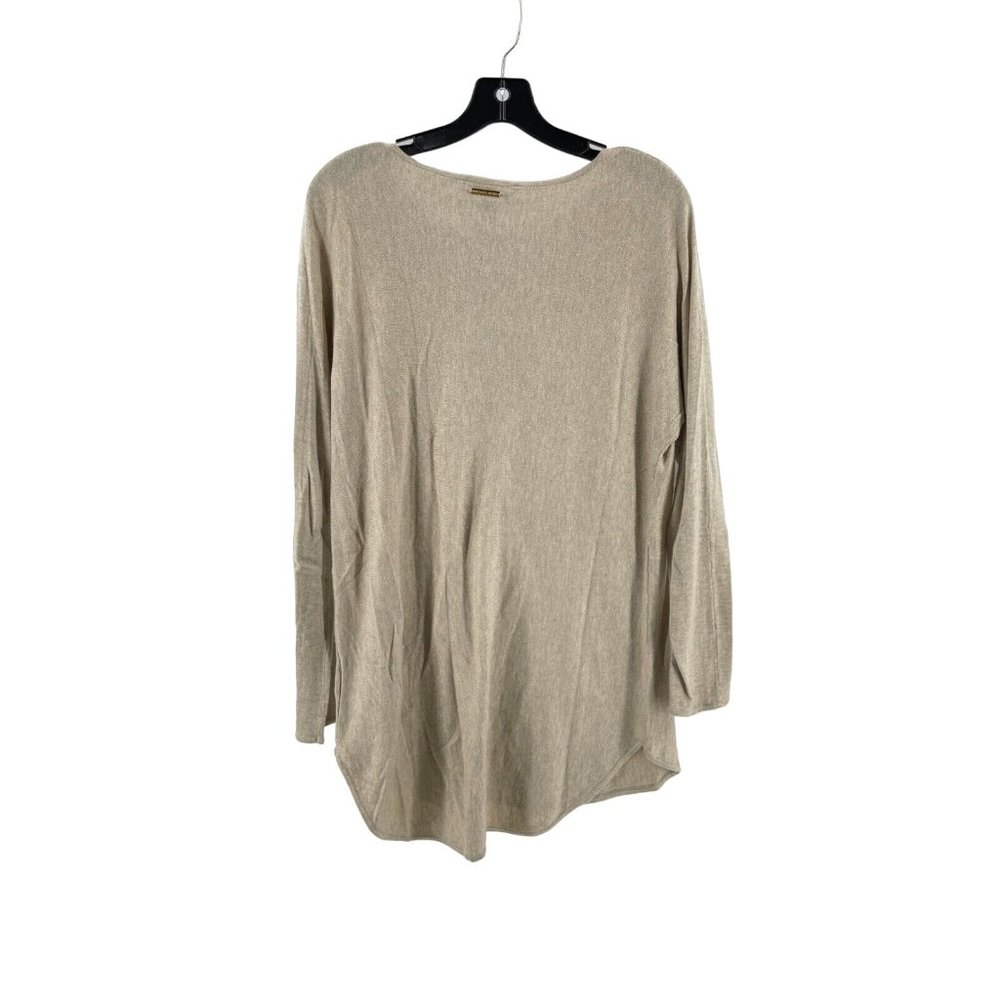 Michael Kors Women's Lightweight Beige Long Sleeve Knit Tunic Top Shirt Medium - Picture 4 of 10